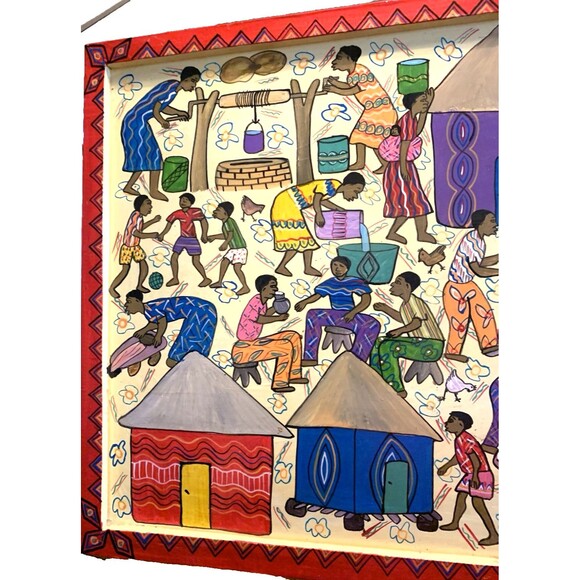 African Painting Johannesburg Rosebank Market Activities 2011 Signed Tendai - Picture 6 of 13